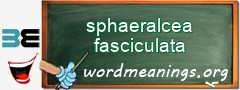 WordMeaning blackboard for sphaeralcea fasciculata